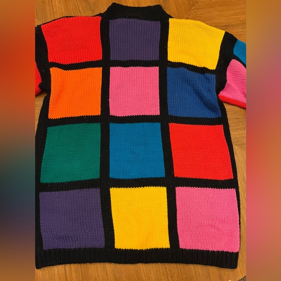 Vintage 80s Colorblock Sweater - Picture 9 of 11
